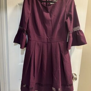 Eliza J Purple Bell Sleeve Dress